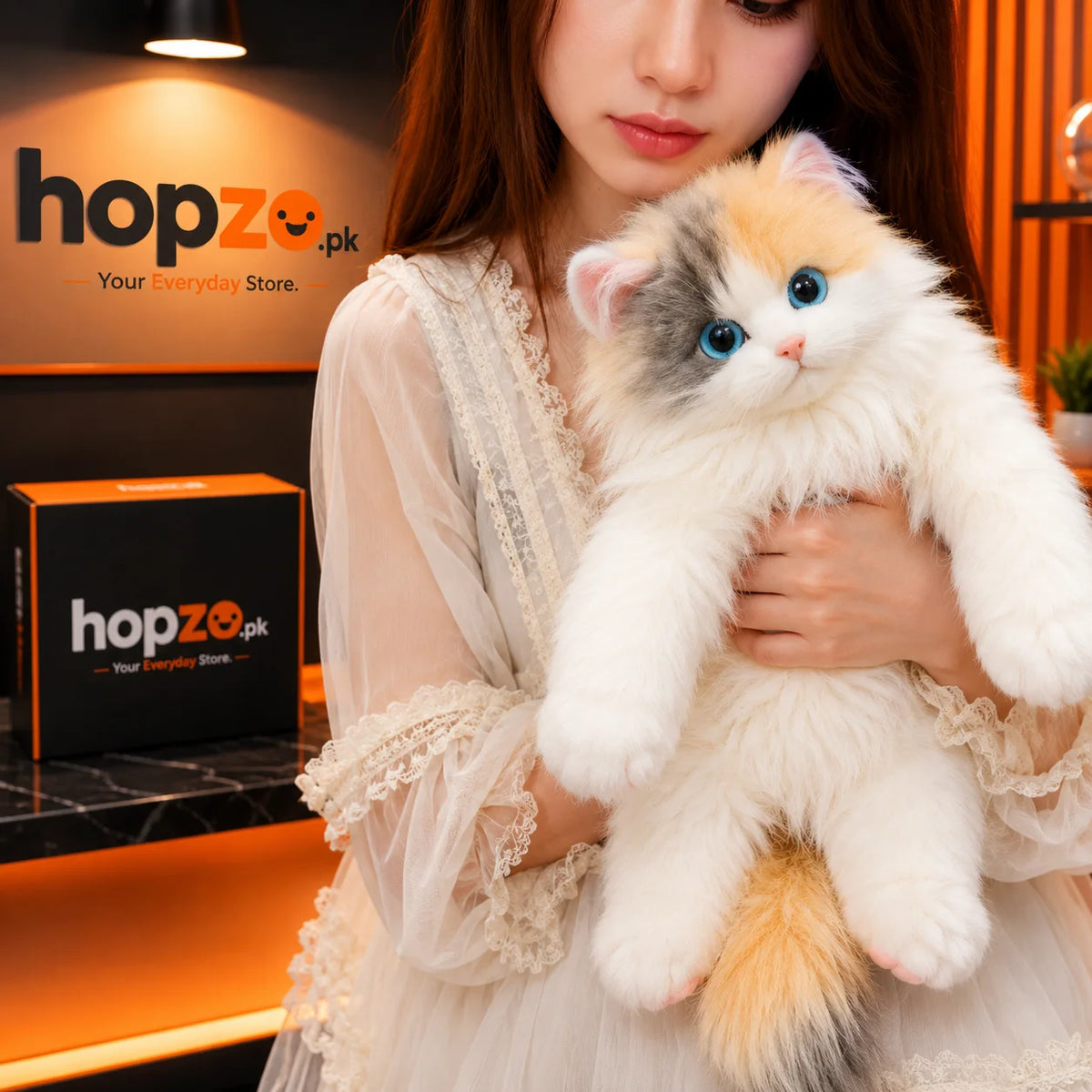 Super Realistic Plush Cat Backpack – Cute Aur Functional Travel Bag